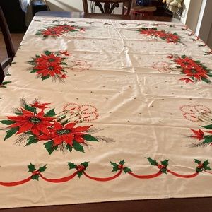 Vintage Christmas tablecloth. Fabric